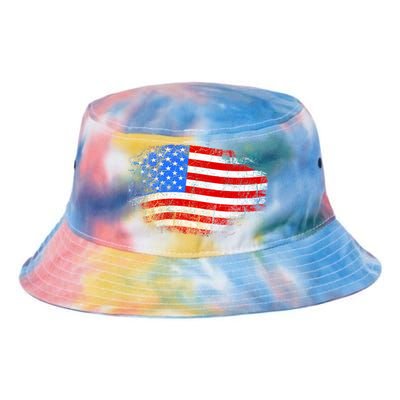 Distressed USA Waving Flag Tie Dye Newport Bucket Hat