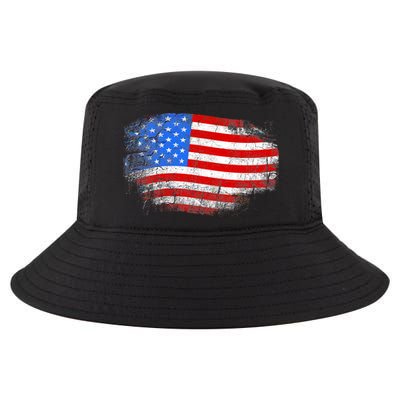 Distressed USA Waving Flag Cool Comfort Performance Bucket Hat