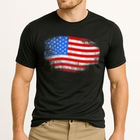 Distressed USA Waving Flag Cooling Performance Crew T-Shirt