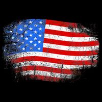 Distressed USA Waving Flag Cooling Performance Crew T-Shirt