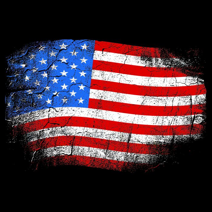 Distressed USA Waving Flag Cooling Performance Crew T-Shirt