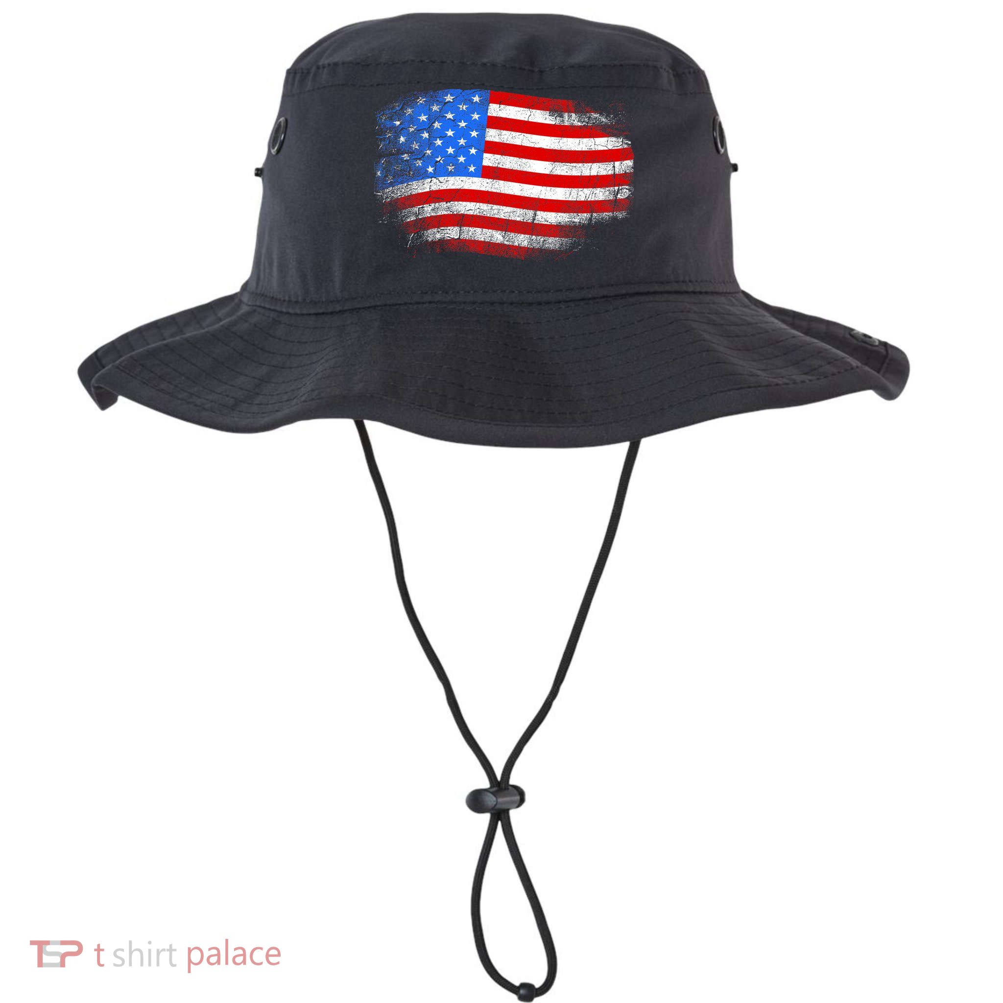 Distressed USA Waving Flag Bucket Hat