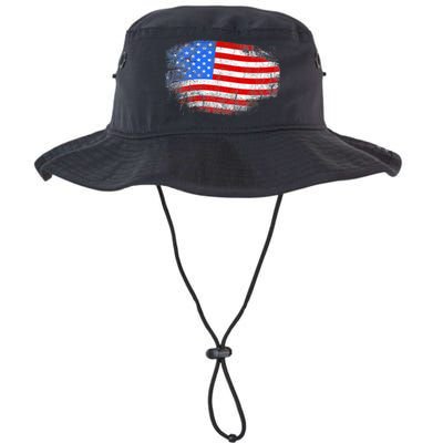 Distressed USA Waving Flag Legacy Cool Fit Booney Bucket Hat