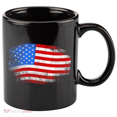 Distressed USA Waving Flag 11oz C Handle Ceramic Mug