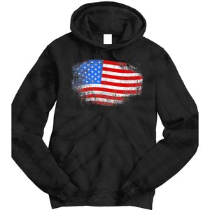 Distressed USA Waving Flag Tie Dye Hoodie