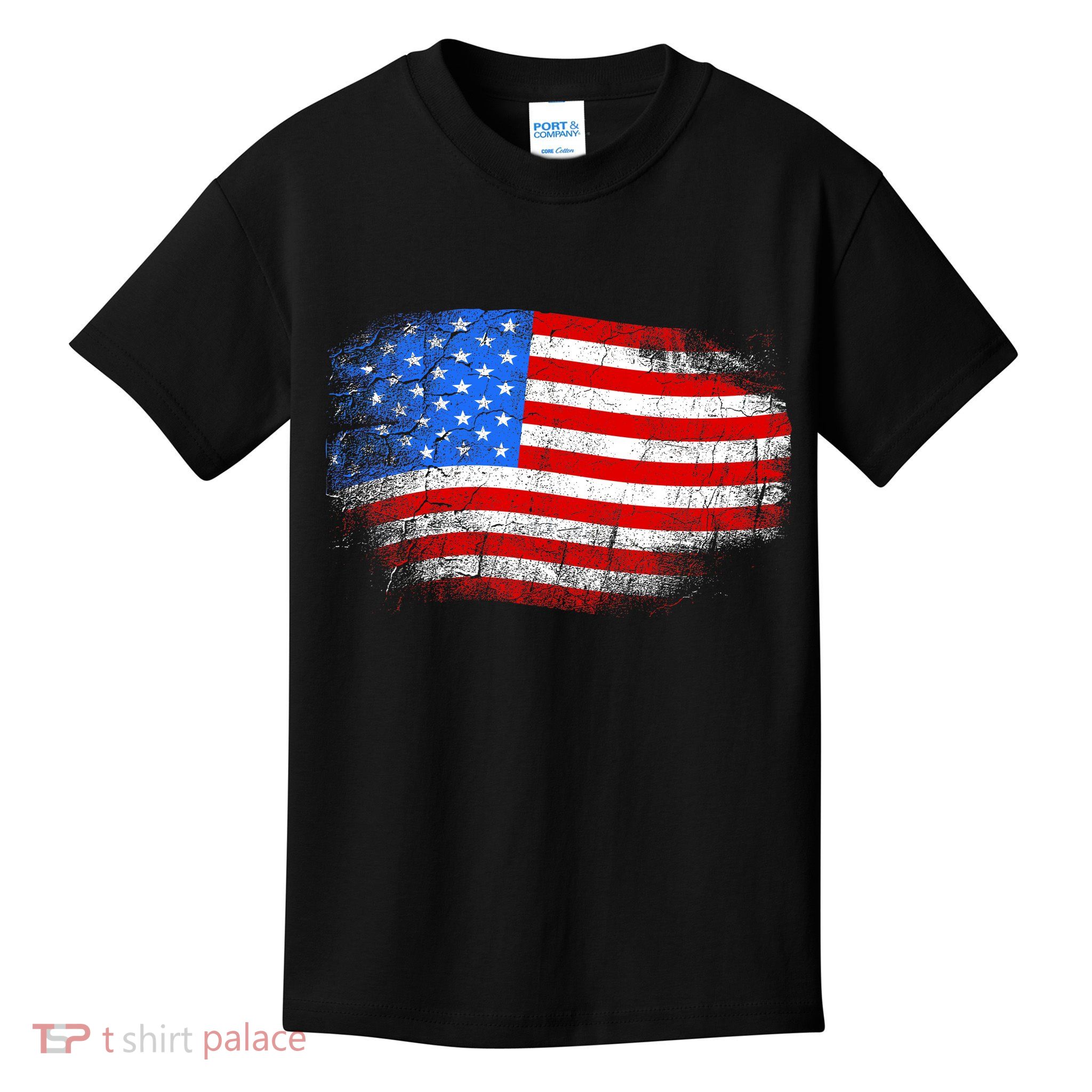 Distressed USA Waving Flag Kids T-Shirt