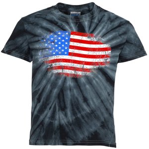 Distressed USA Waving Flag Kids Tie-Dye T-Shirt