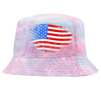 Distressed USA Waving Flag Tie-Dyed Bucket Hat