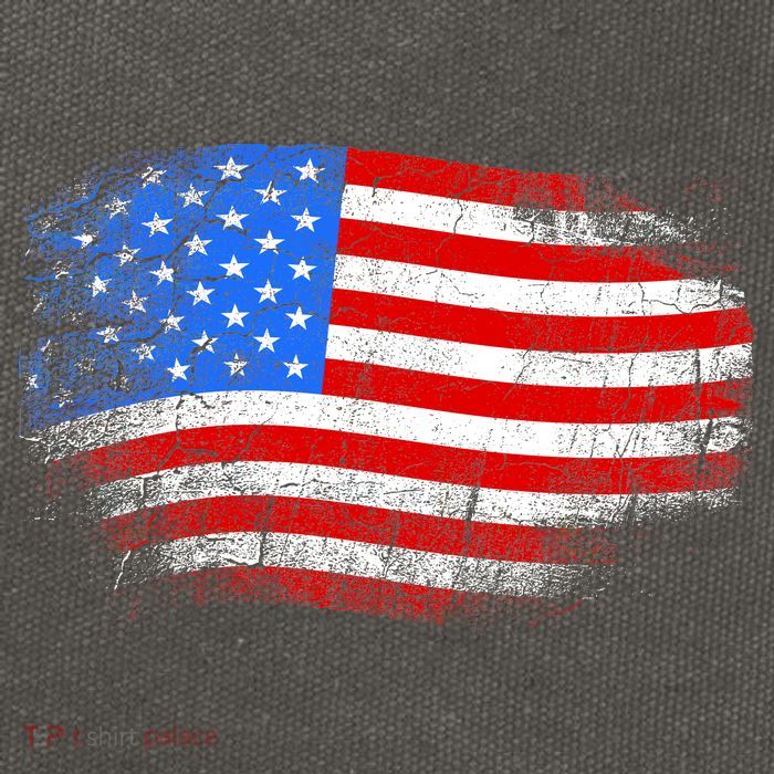 Distressed USA Waving Flag Cotton Canvas Backpack