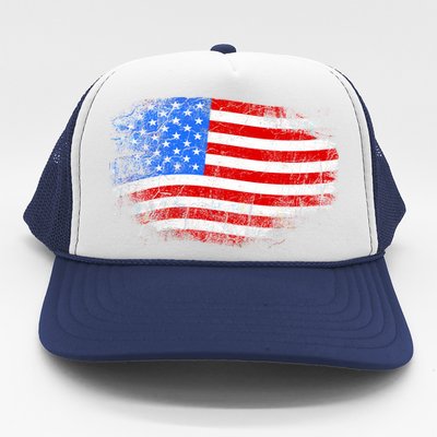 Distressed USA Waving Flag Trucker Hat