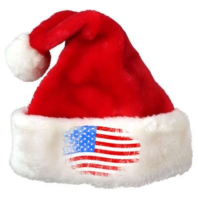 Distressed USA Waving Flag Premium Christmas Santa Hat