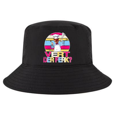 Distressed Vert Der Ferk Retro Chef Cool Comfort Performance Bucket Hat