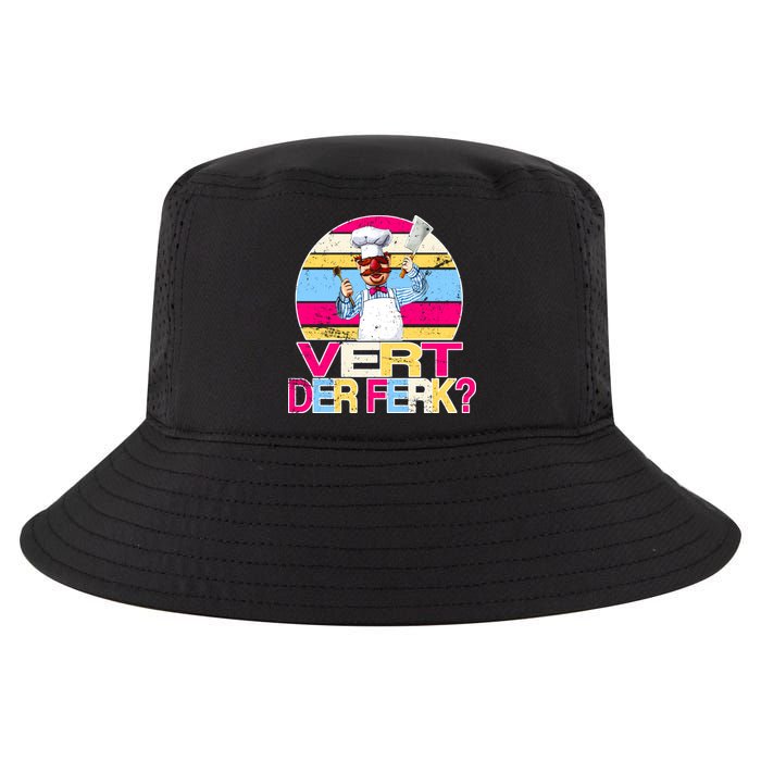 Distressed Vert Der Ferk Retro Chef Cool Comfort Performance Bucket Hat