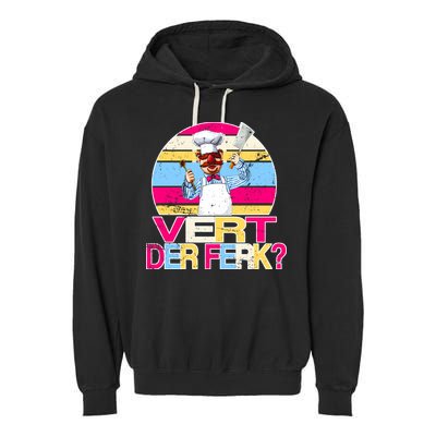 Distressed Vert Der Ferk Retro Chef Garment-Dyed Fleece Hoodie