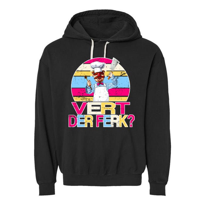 Distressed Vert Der Ferk Retro Chef Garment-Dyed Fleece Hoodie