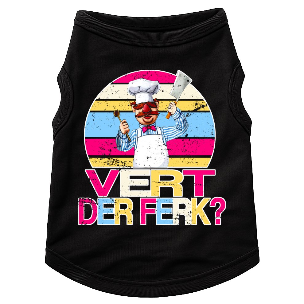Distressed Vert Der Ferk Retro Chef Doggie Tank