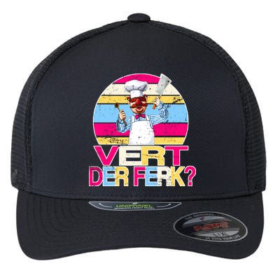 Distressed Vert Der Ferk Retro Chef Flexfit Unipanel Trucker Cap