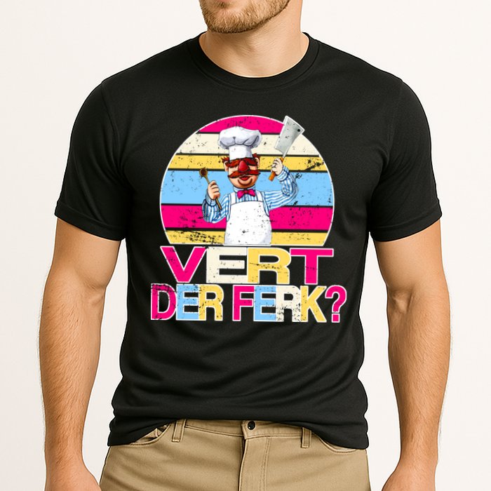 Distressed Vert Der Ferk Retro Chef Performance Shirt
