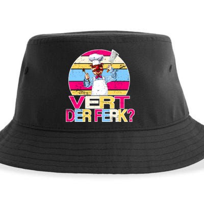 Distressed Vert Der Ferk Retro Chef Sustainable Bucket Hat