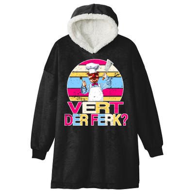 Distressed Vert Der Ferk Retro Chef Hooded Wearable Blanket