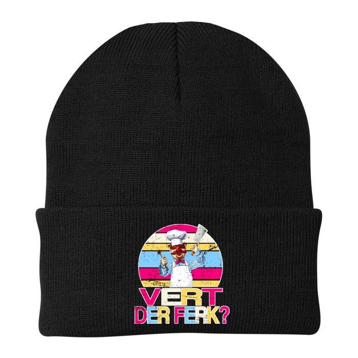 Distressed Vert Der Ferk Retro Chef Beanie