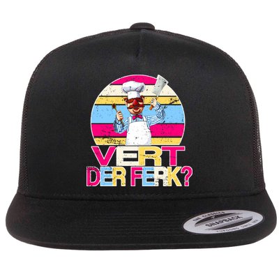 Distressed Vert Der Ferk Retro Chef Flatbill Hat