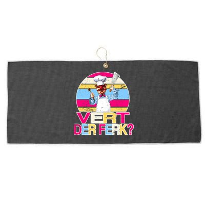 Distressed Vert Der Ferk Retro Chef Large Microfiber Waffle Golf Towel