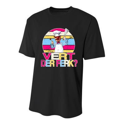 Distressed Vert Der Ferk Retro Chef Youth Performance Sprint T-Shirt