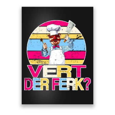 Distressed Vert Der Ferk Retro Chef Poster