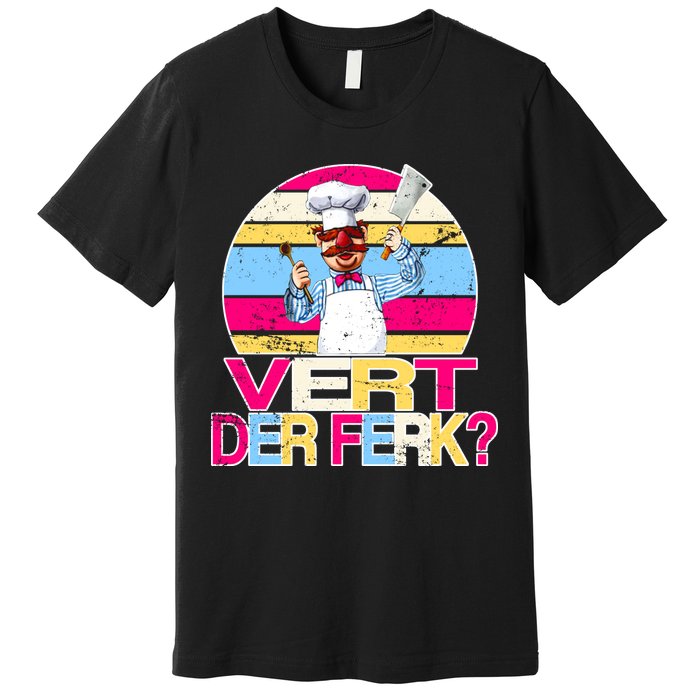Distressed Vert Der Ferk Retro Chef Premium T-Shirt