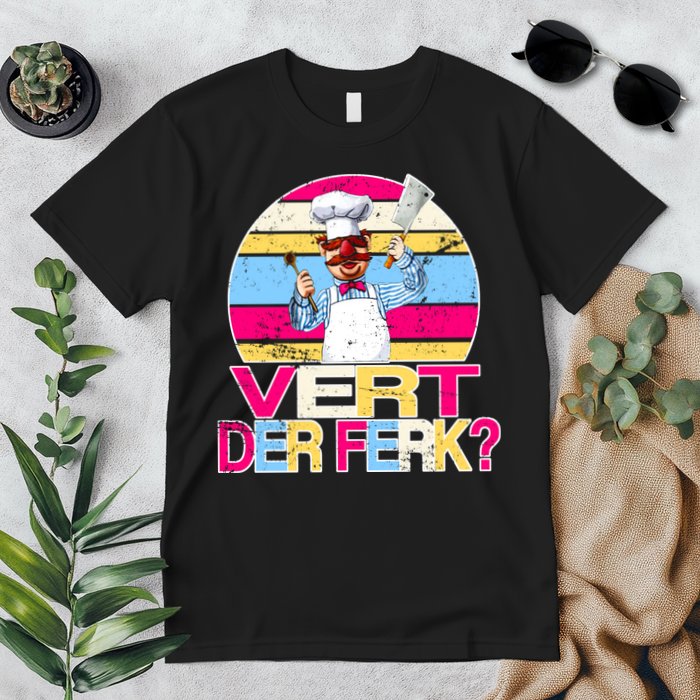 Distressed Vert Der Ferk Retro Chef Premium T-Shirt