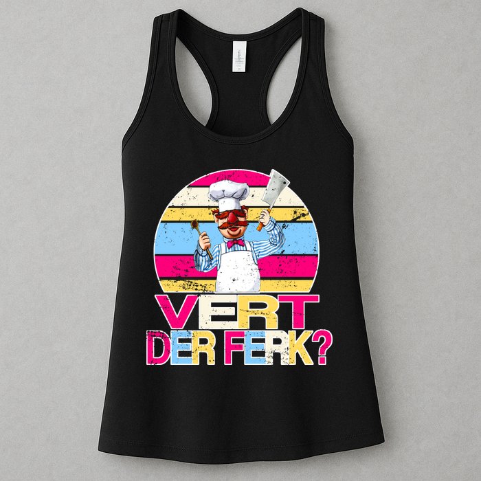 Distressed Vert Der Ferk Retro Chef Womens Tank Top
