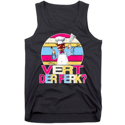 Distressed Vert Der Ferk Retro Chef Tank Top