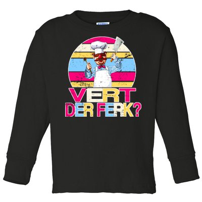 Distressed Vert Der Ferk Retro Chef Toddler Long Sleeve Shirt