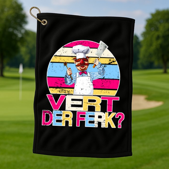 Distressed Vert Der Ferk Retro Chef Golf Towel