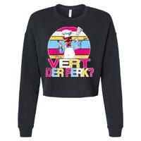Distressed Vert Der Ferk Retro Chef Cropped Pullover Crew