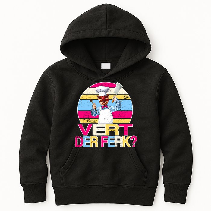 Distressed Vert Der Ferk Retro Chef Kids Hoodie