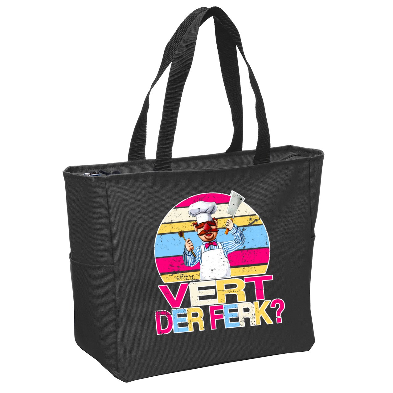 Distressed Vert Der Ferk Retro Chef Zip Tote Bag