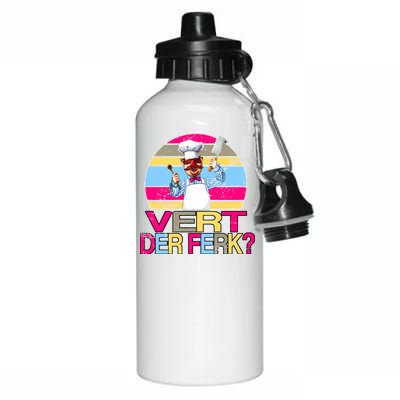 Distressed Vert Der Ferk Retro Chef Aluminum Water Bottle 