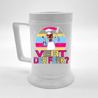 Distressed Vert Der Ferk Retro Chef Beer Stein