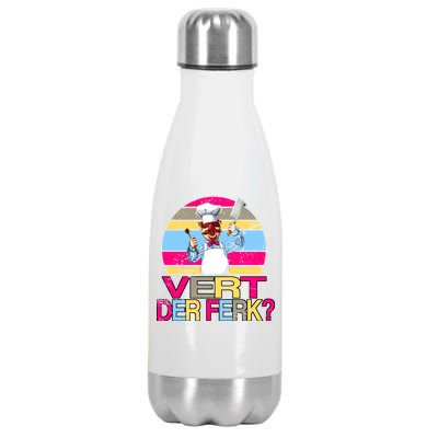 Distressed Vert Der Ferk Retro Chef Stainless Steel Insulated Water Bottle