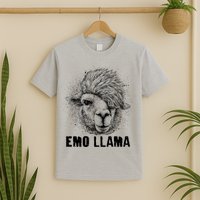 Distressed Vintage Emo Llama Alpaca  T-Shirt