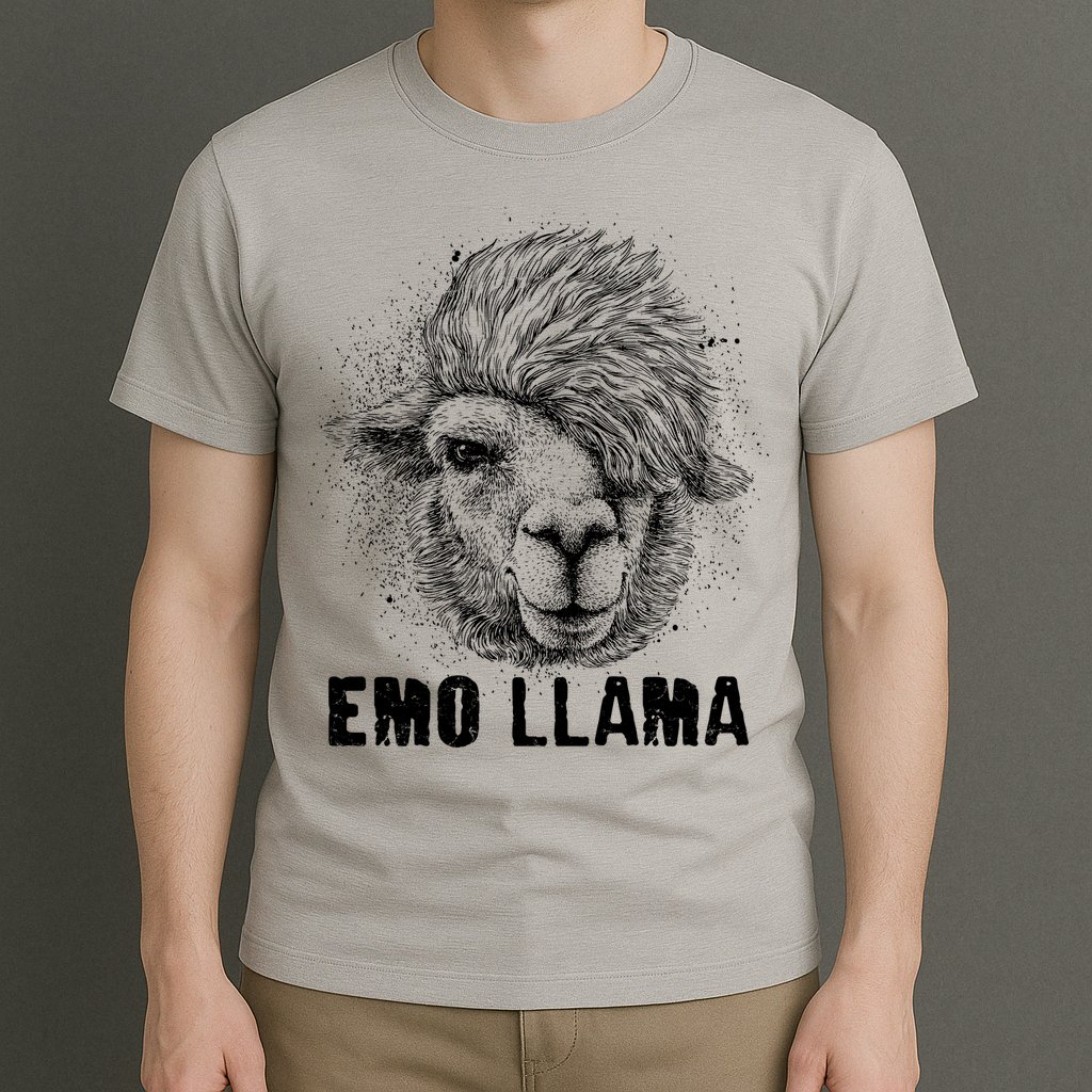 Distressed Vintage Emo Llama Alpaca  T-Shirt