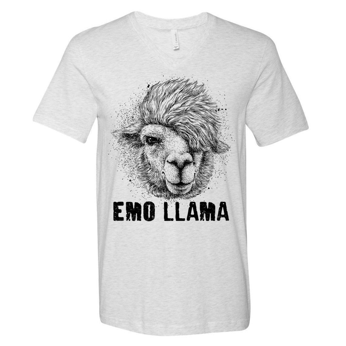 Distressed Vintage Emo Llama Alpaca  V-Neck T-Shirt