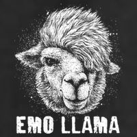 Distressed Vintage Emo Llama Alpaca  Garment-Dyed Heavyweight T-Shirt