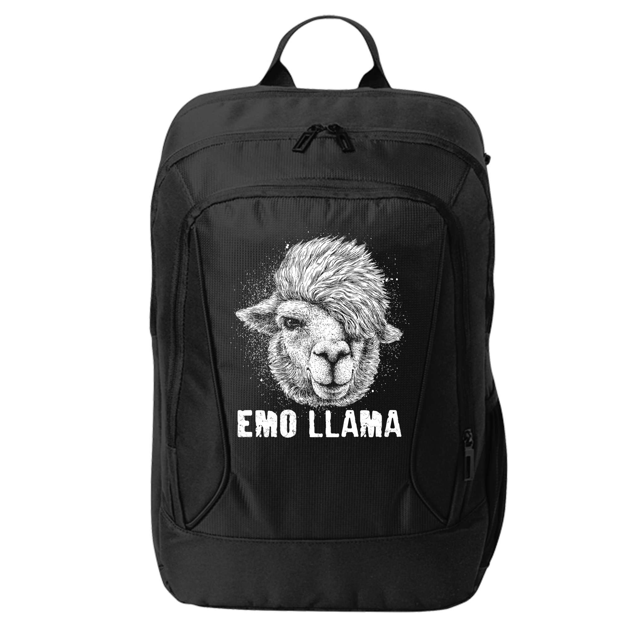 Distressed Vintage Emo Llama Alpaca  City Backpack