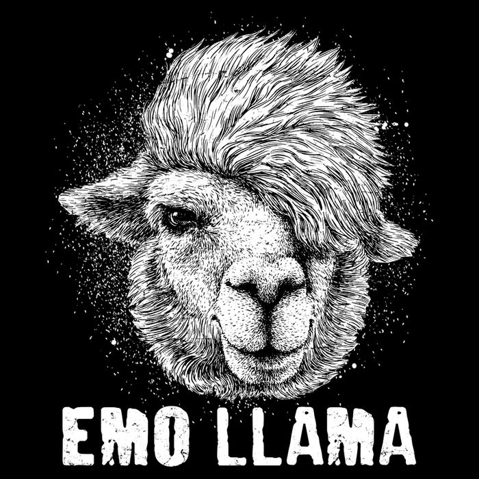 Distressed Vintage Emo Llama Alpaca  7-Panel Snapback Hat