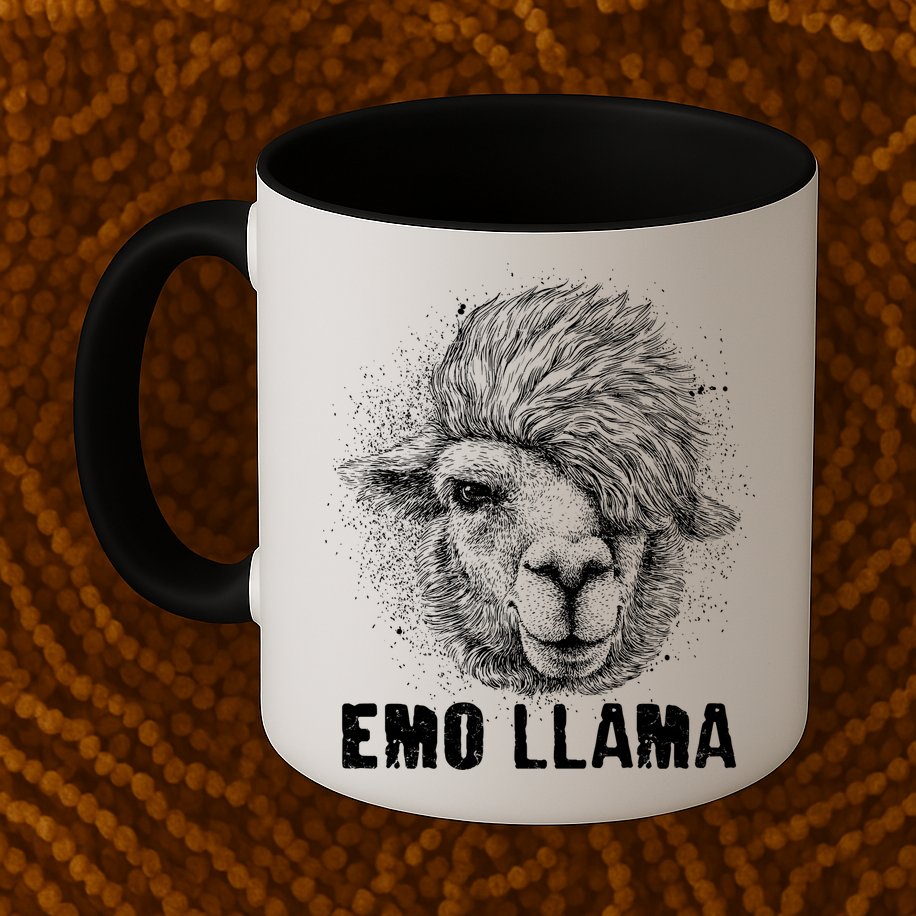Distressed Vintage Emo Llama Alpaca  Mug