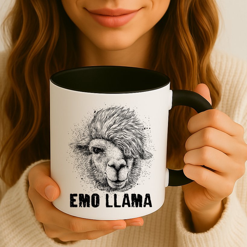 Distressed Vintage Emo Llama Alpaca  Mug