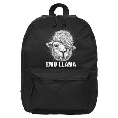 Distressed Vintage Emo Llama Alpaca  16 in Basic Backpack
